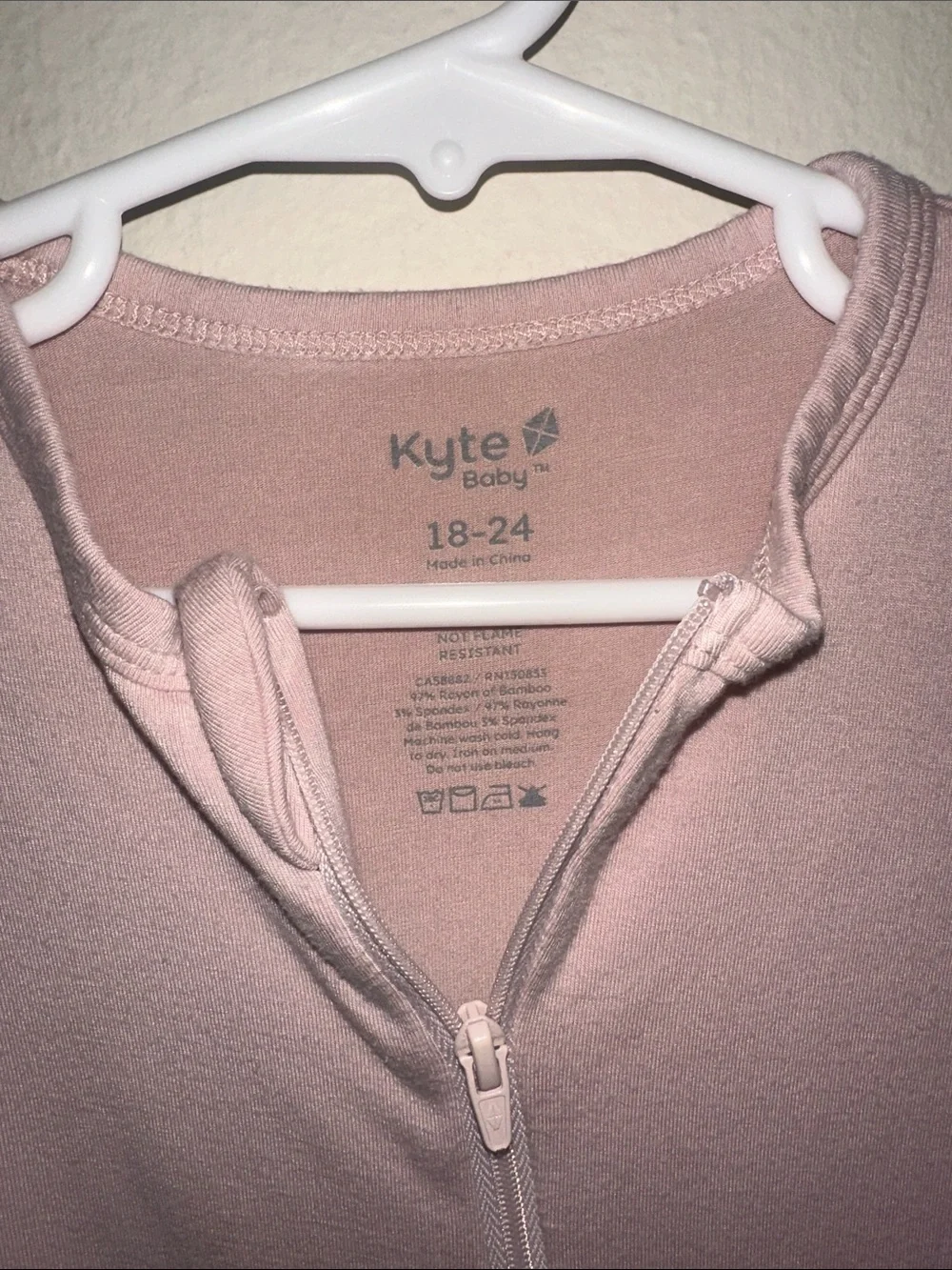 Kyte BABY Blush Pink Zipper Footed One-Piece